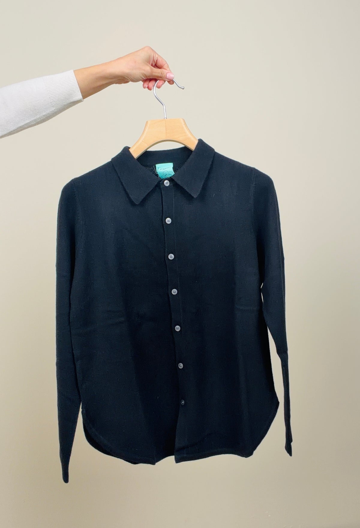Maglioncino shirt button nero