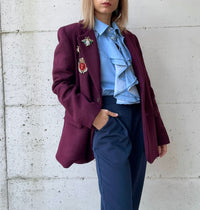 Giacca burgundy con patch&spille