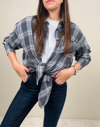 Camicia check militare/azzurra