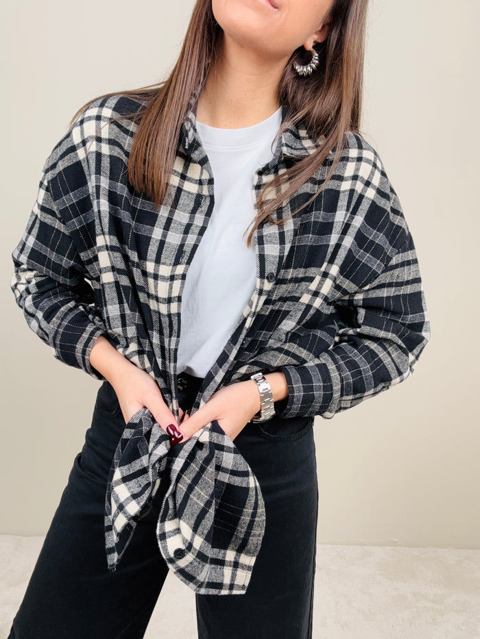 Camicia tartan nera