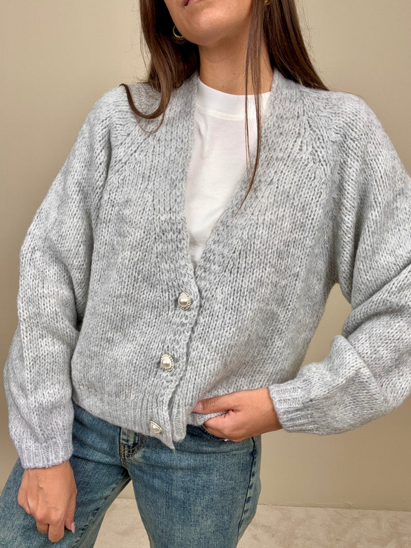 Cardigan bottoni gioiello (più colori)