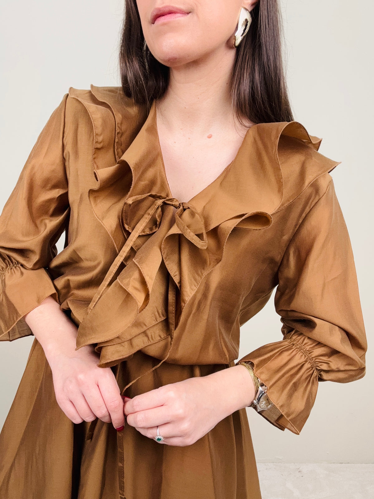 Abito ruches cognac