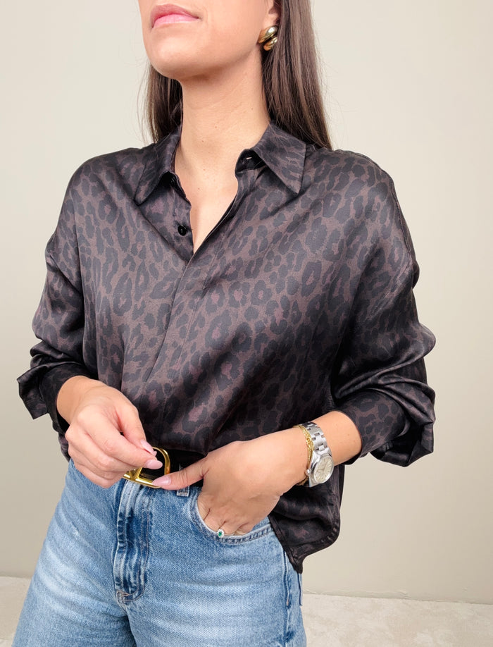 Camicia animalier cacao