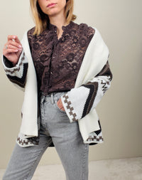 Camicia in pizzo cacao