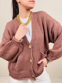 Cardigan bottoni legno (più colori)