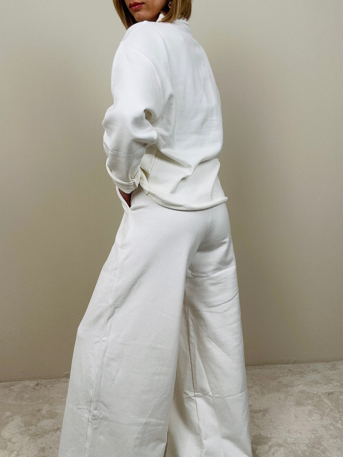 Pantalone ginnico bianco