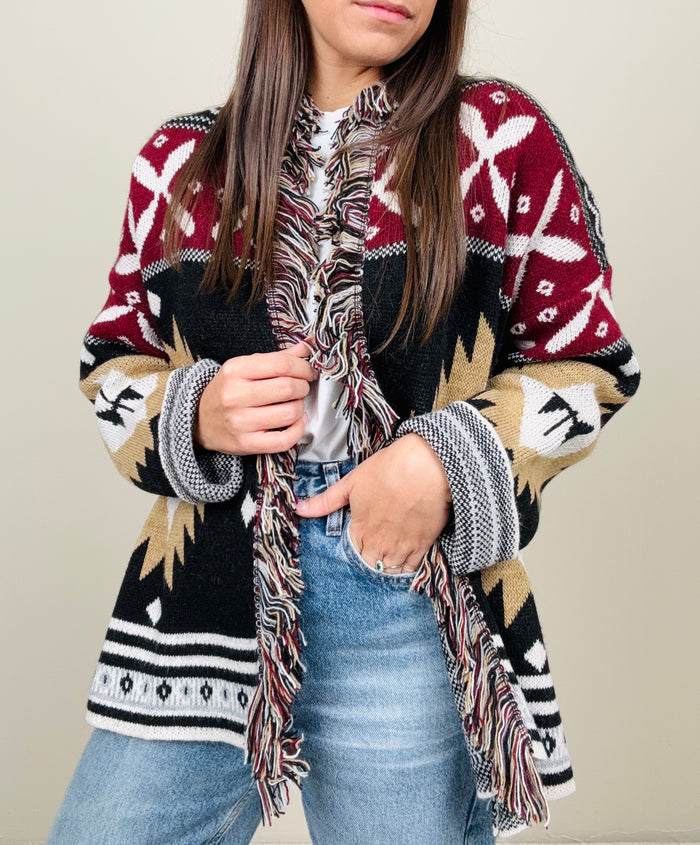 Cardigan fantasia etnica (più colori)