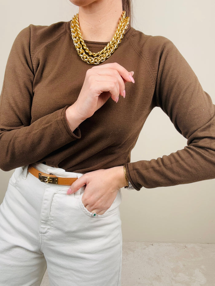 Maglione basic cioccolato