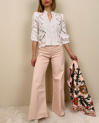 Jeans flare rosa