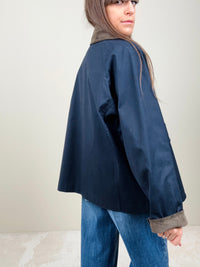 Giubbino blu stile Barbour