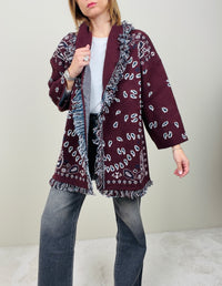 Cardigan bandana bordeaux