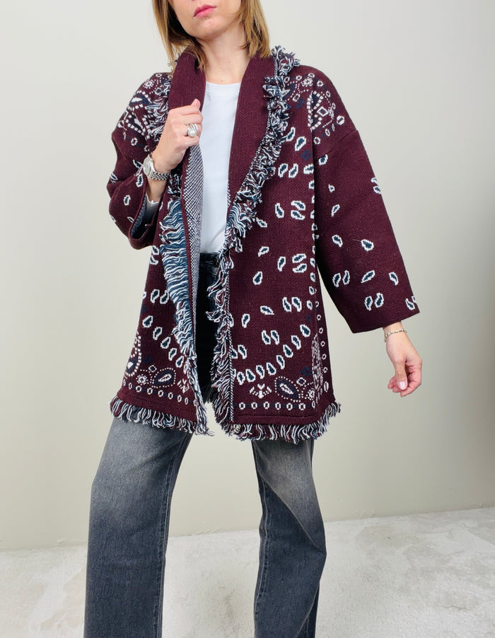 Cardigan bandana bordeaux