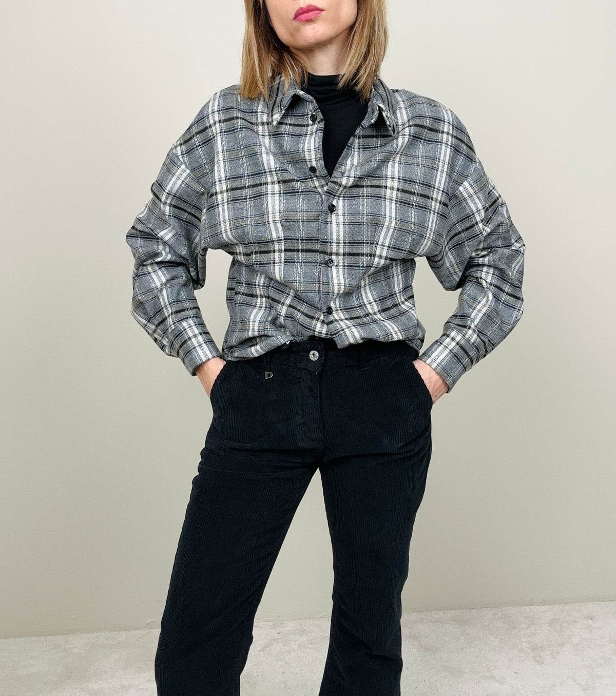 Camicia check sfiancata