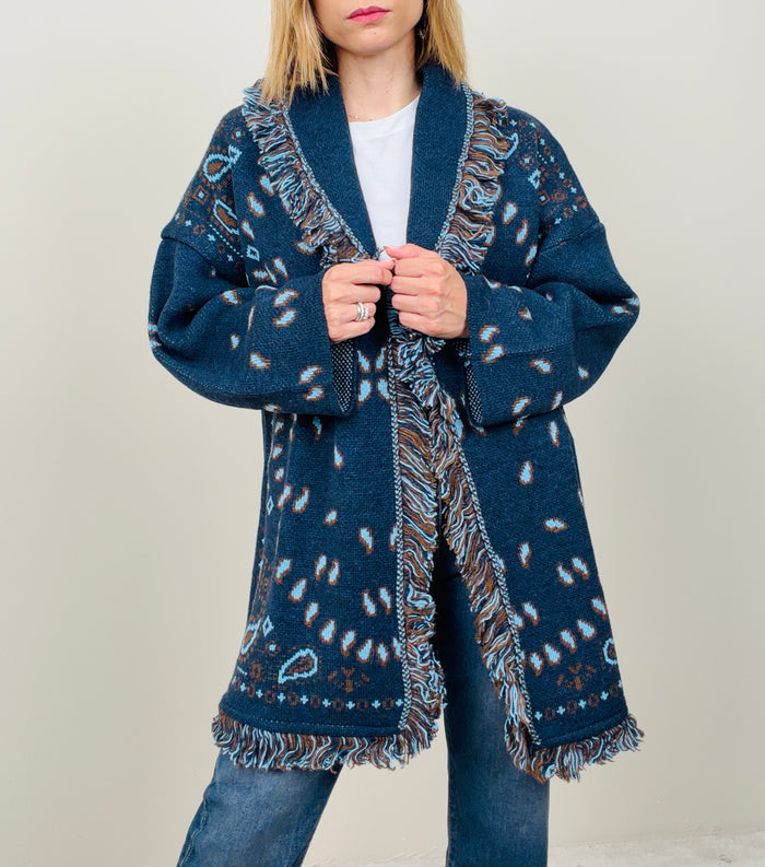 Cardigan bandana blu-azzurro