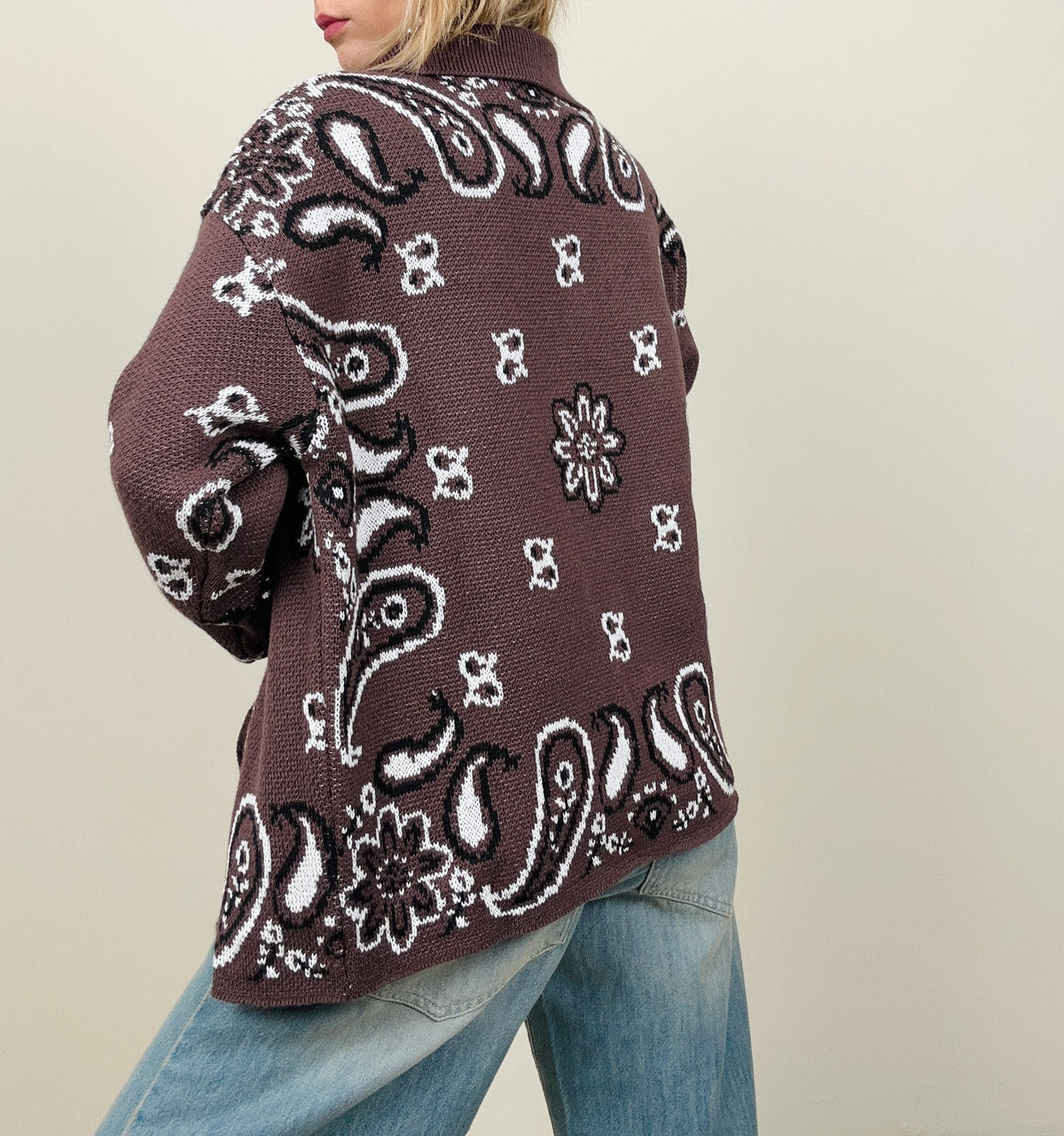 Cardigan bandana con colletto