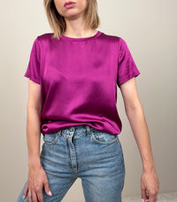 T-shirt in viscosa ciclamino