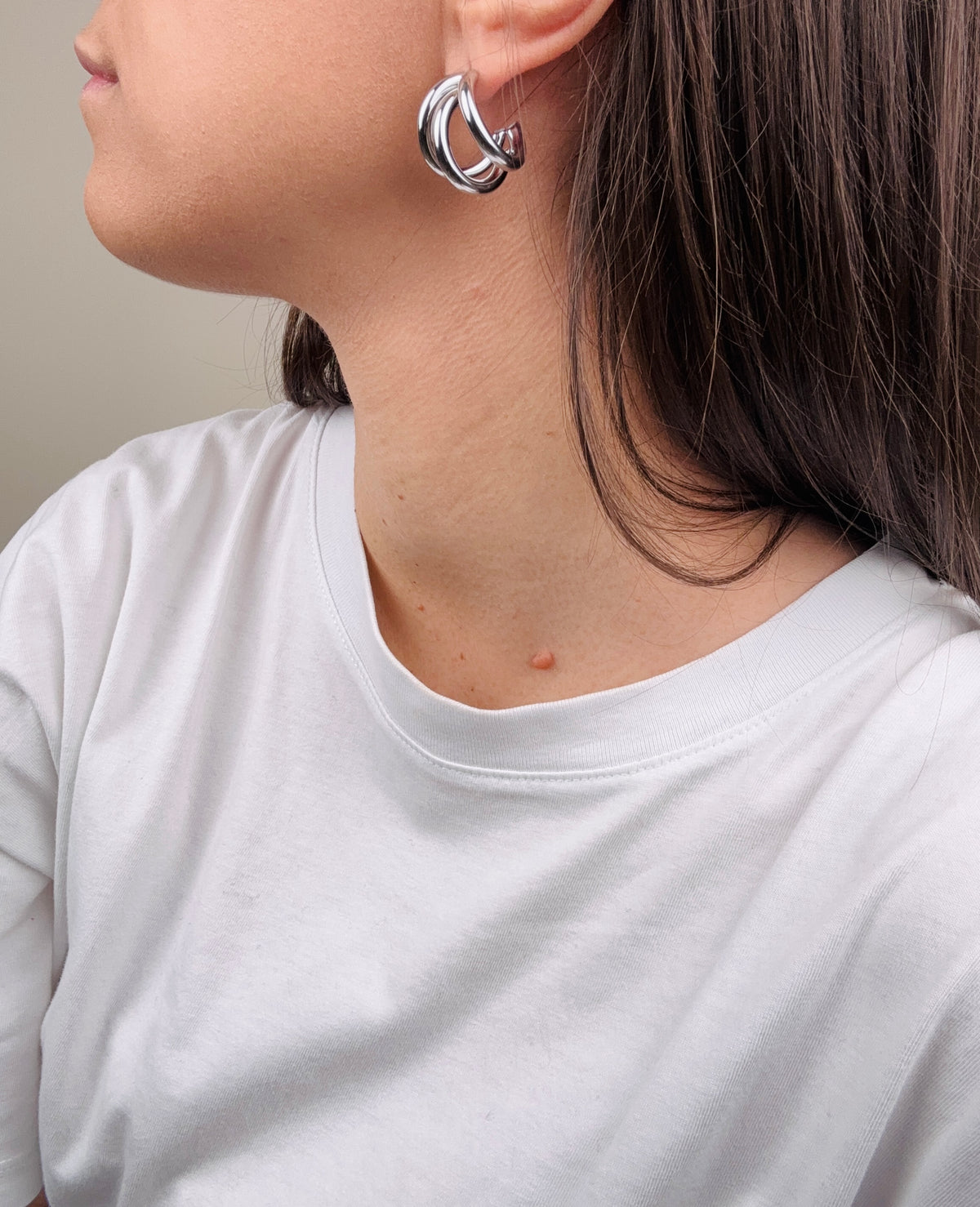 Orecchini cerchio tris (più colori)