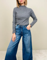 Maglioncino mezzo collo a costine