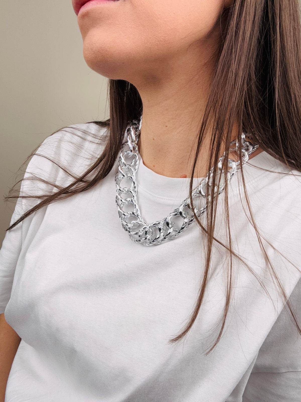 Collana catena lavorata (più colori)