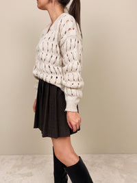 Gonnellina a pieghe cacao