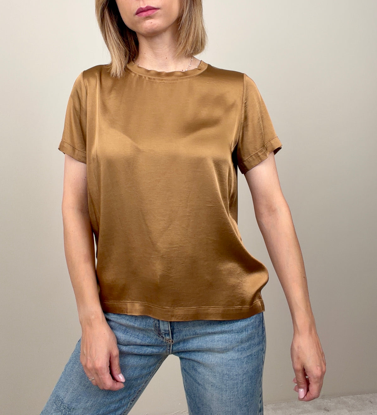 T-shirt in viscosa tabacco