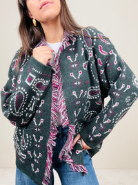 Cardigan bandana ottanio