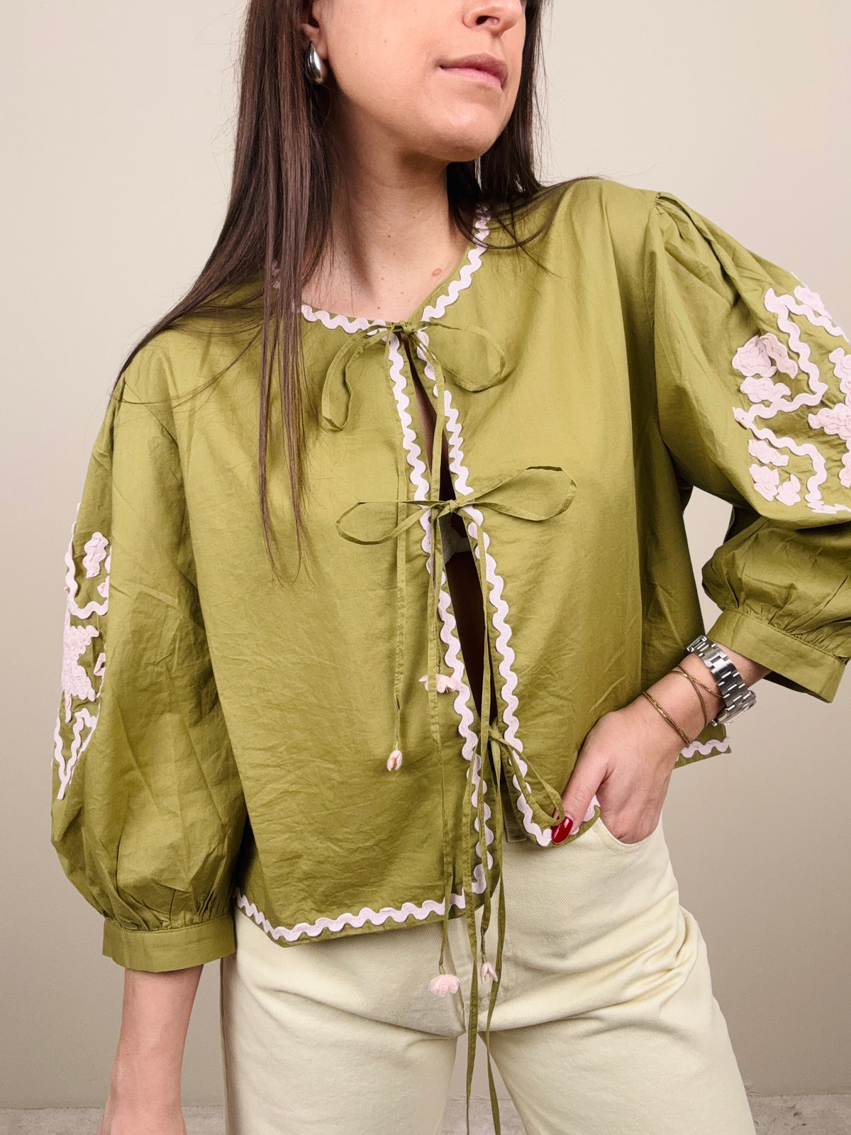 Camicia laccetti verde