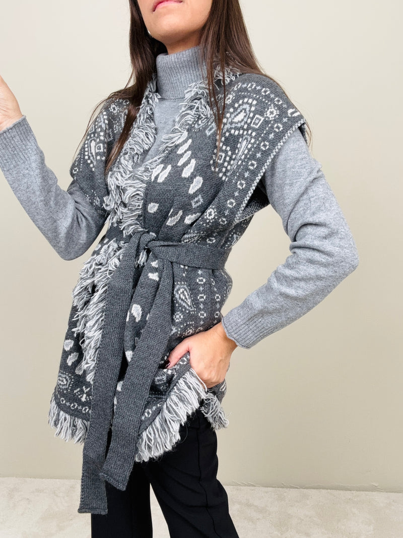 Dolcevita grigio in lana merino