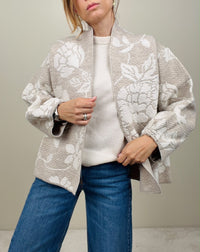 Cardigan fiori bianchi