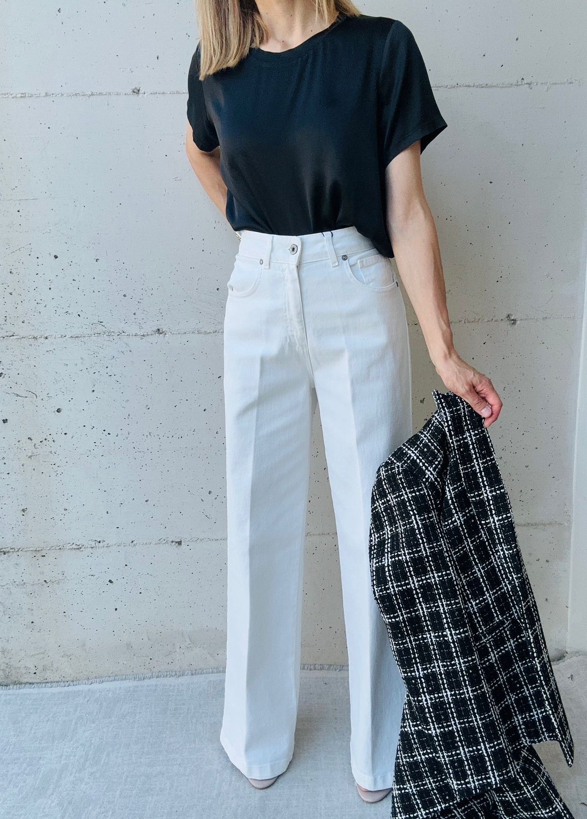 Jeans bianco wide leg