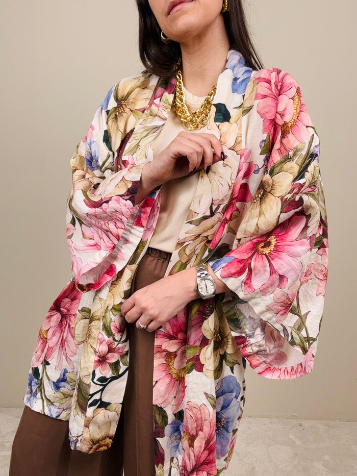 Kimono Flora rosa