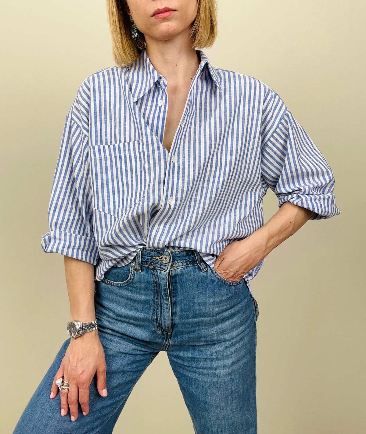 Camicia Summer Time righe blu
