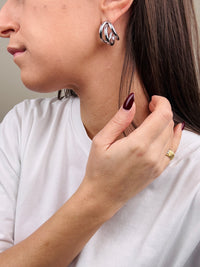 Orecchini cerchio tris (più colori)