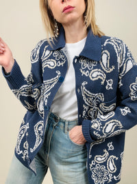 Cardigan bandana con colletto