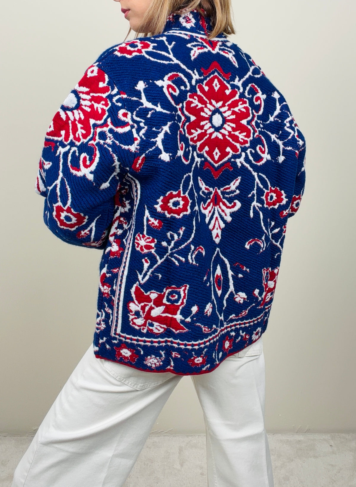 Cardigan bluette-rosso