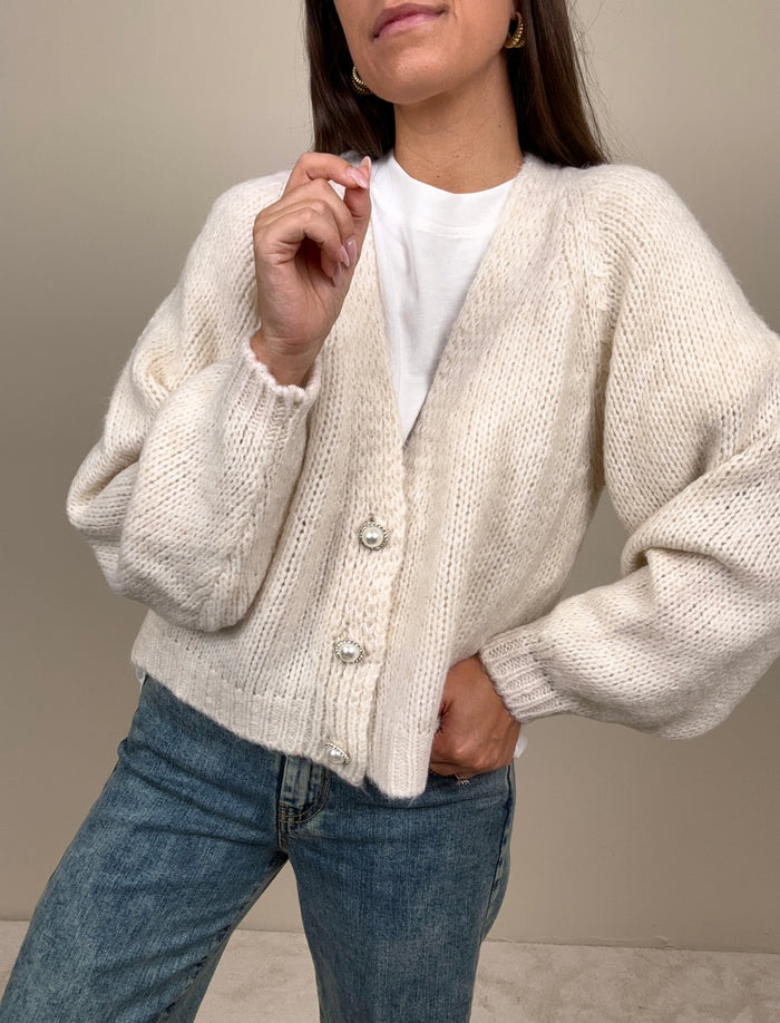 Cardigan bottoni gioiello (più colori)