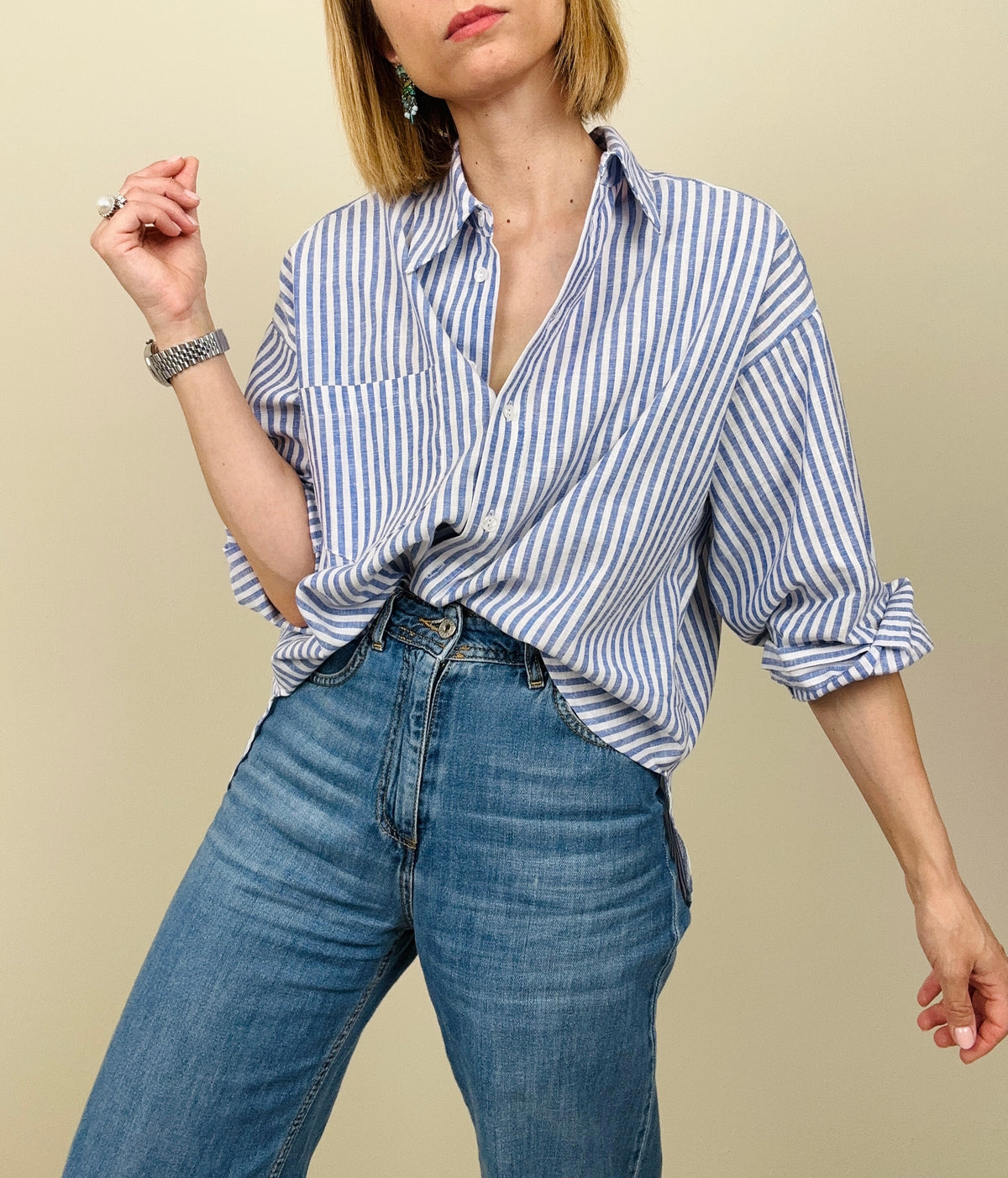Camicia Summer Time righe blu