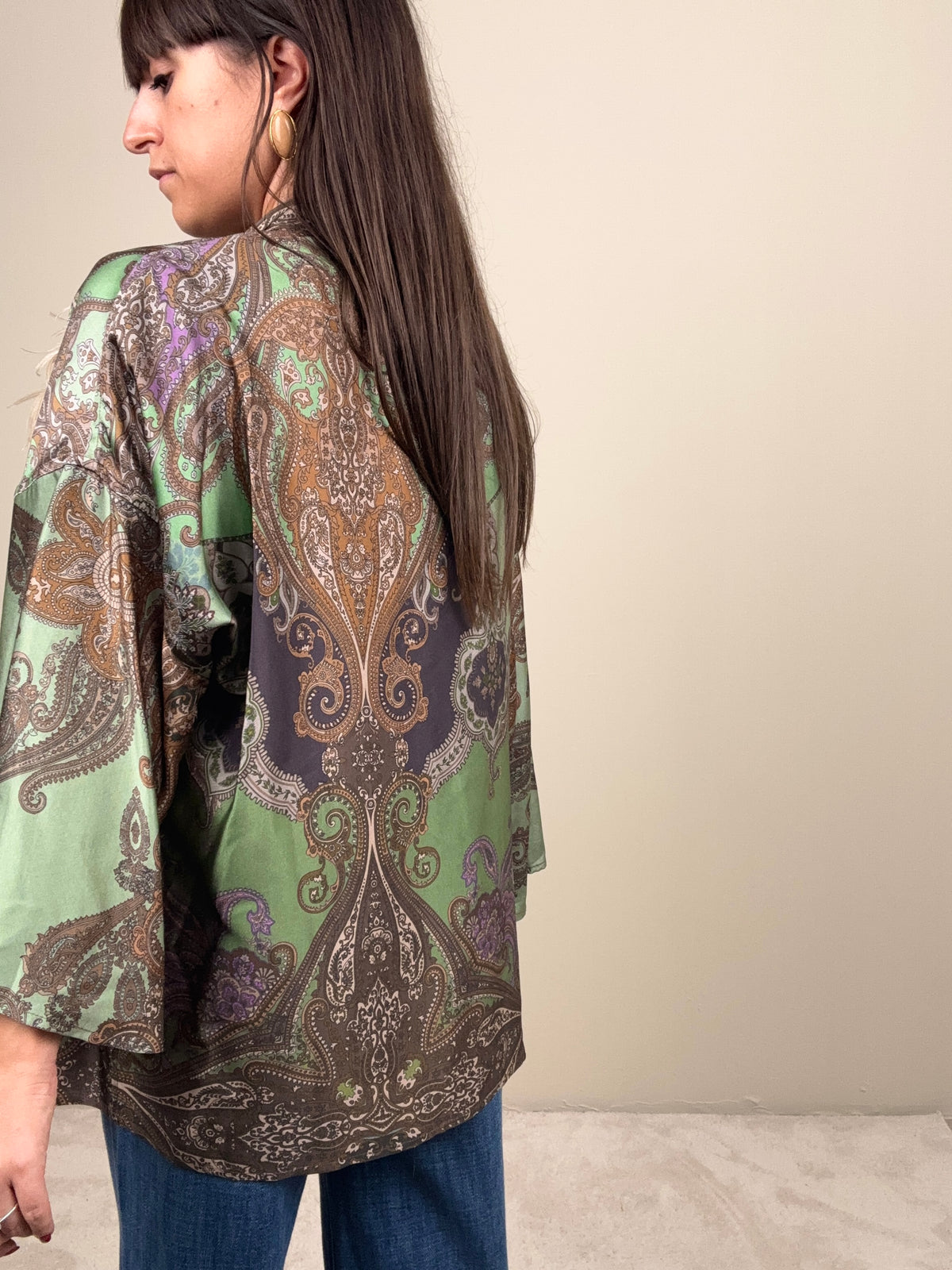 Kimono in fantasia verde