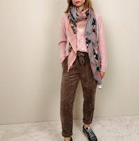 Jogging in velluto taupe