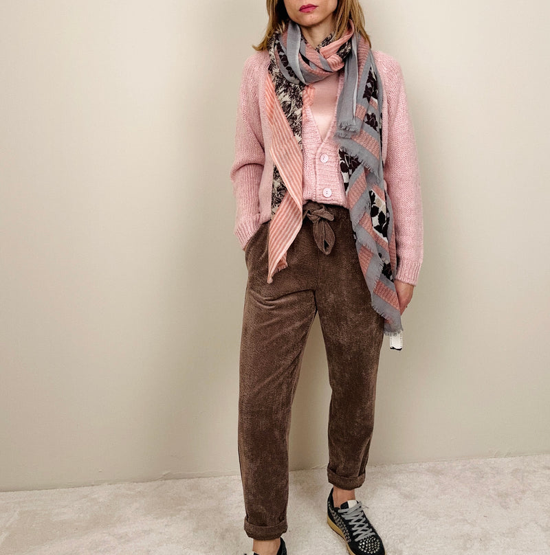 Jogging in velluto taupe