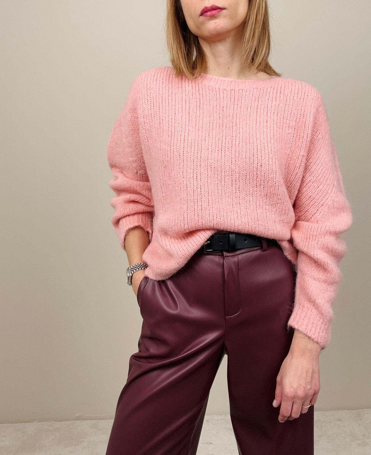 Maglione mohair rosa