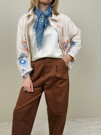 Pantalone in cotone moro