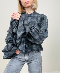 Camicia a quadri con voilant