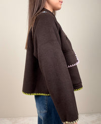 Cappotto corto con impunture