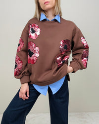 Felpa over con fiori