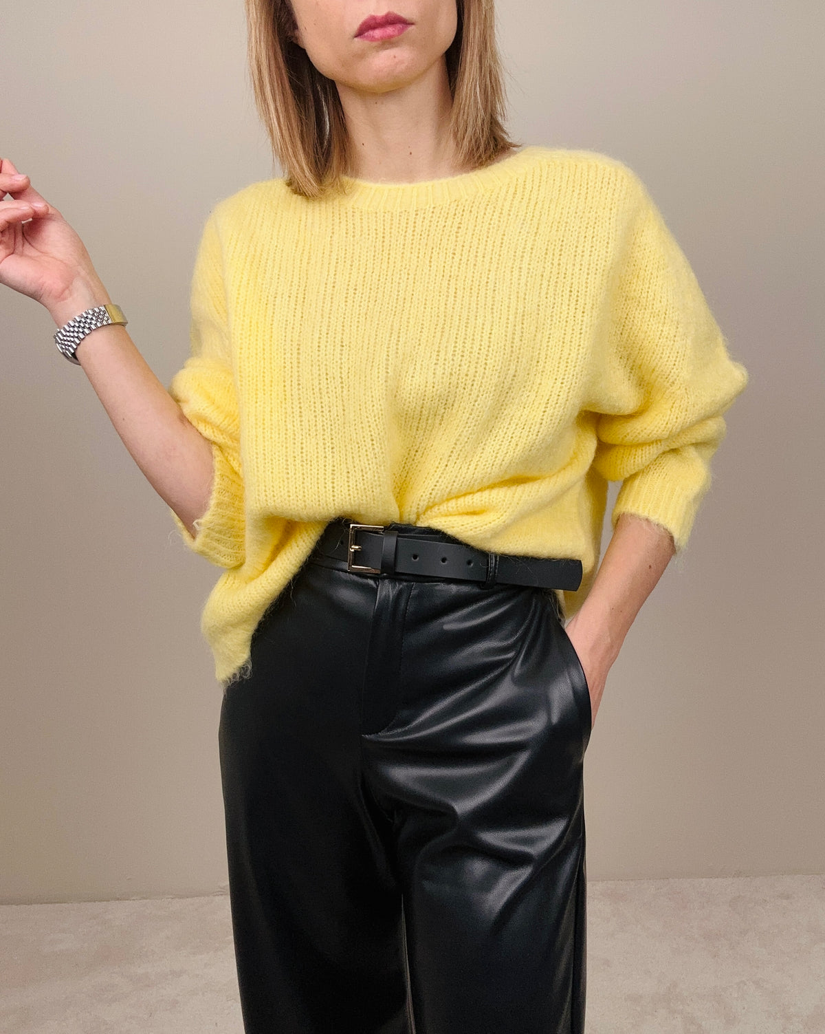 Maglione mohair giallo