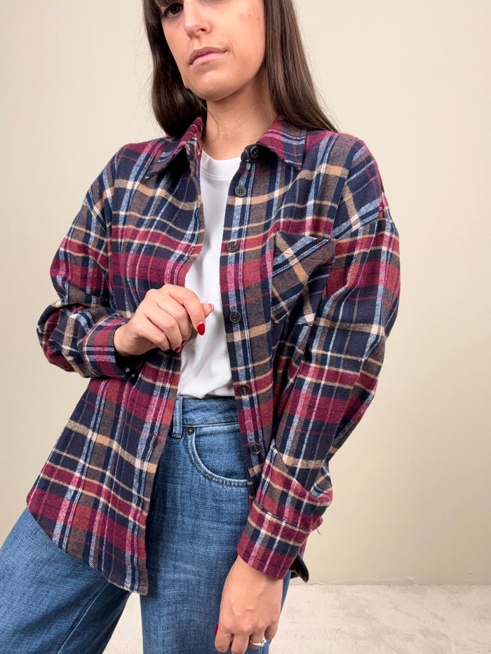Camicia check blu/bordeaux