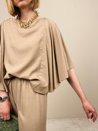 Blusa in viscosa sabbia
