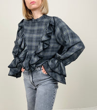 Camicia a quadri con voilant