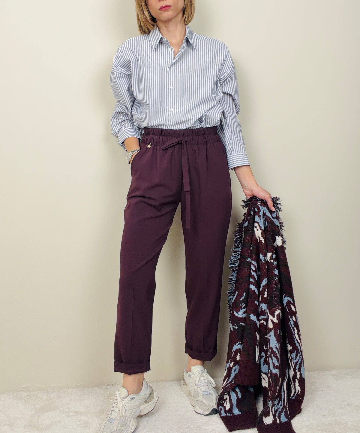 Pantalone jogging bordeaux